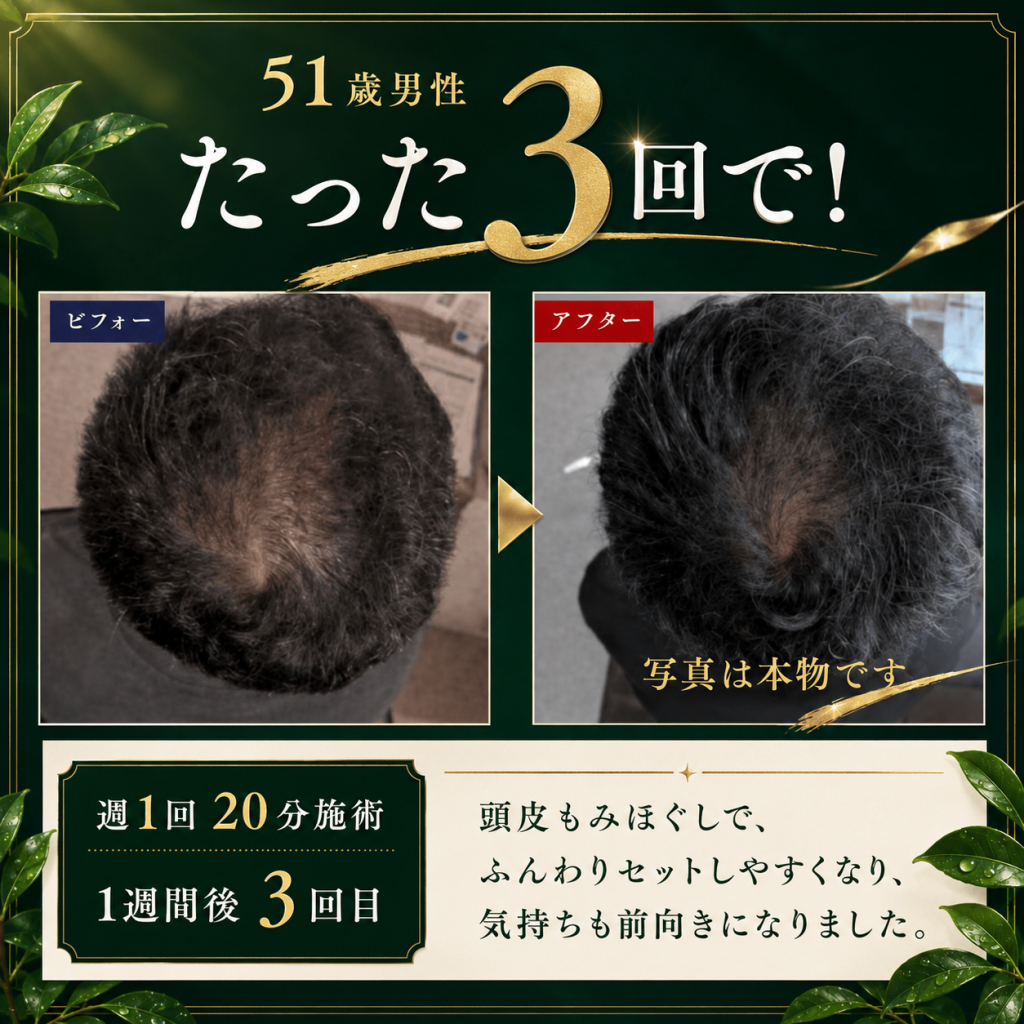 51歳男性の施術前後の比較